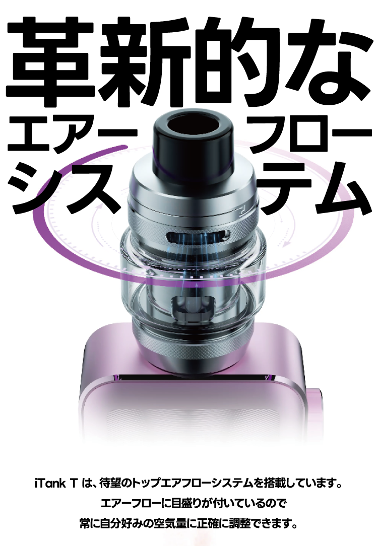 iTank T は、待望のトップエアフローシステムを搭載しています